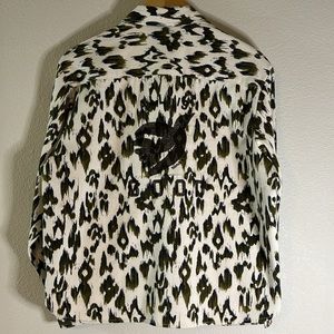 Scotch & Soda Printed Cotton Denim Button Up Shirt/Jacket